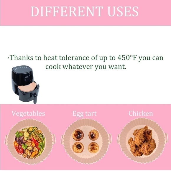 Brand New 2-Pack Air Fryer Non-Stick Silicone Liners Easy Clean Reusable - Picture 11 of 12